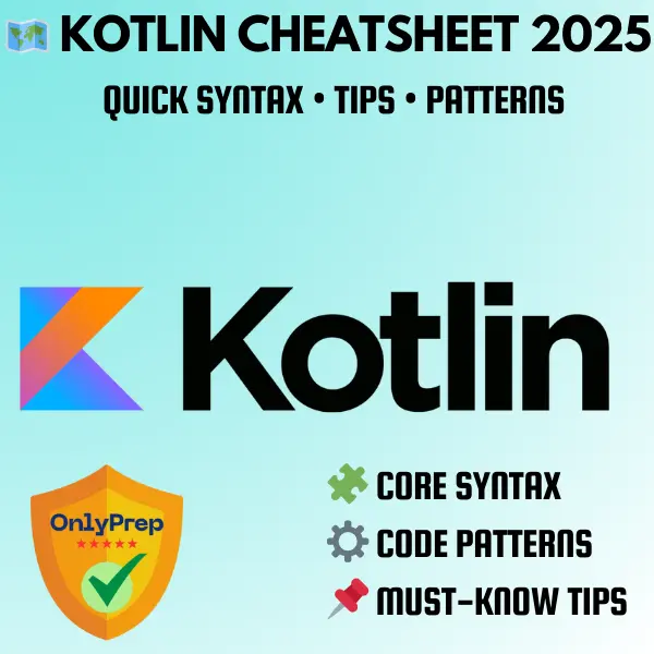 Kotlin Cheatsheet 2025